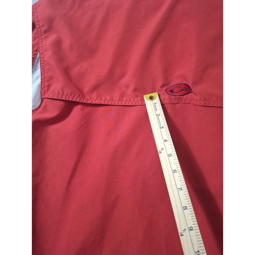 Ole Miss Shirt Men L Red Drake Waterfowl Fishing Vented Short Sleeve Football - Picture 9 of 11